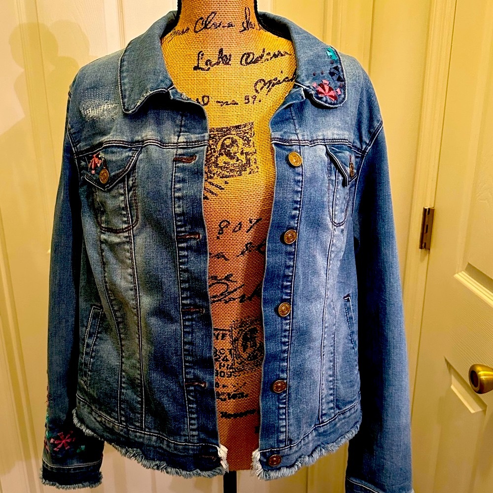 Vintage America Embroidered Jean Jacket